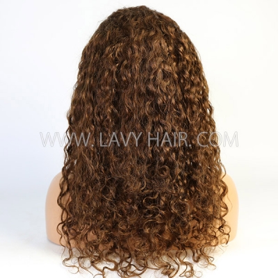 Glueless Wig Brown Color 150% Density Human Hair Wig 5-7 days Customize 150lfw-37A7