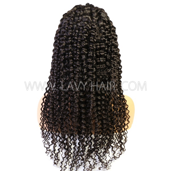 130% Density Full Lace Wigs Deep Curly Human Hair Swiss Transparent Lace