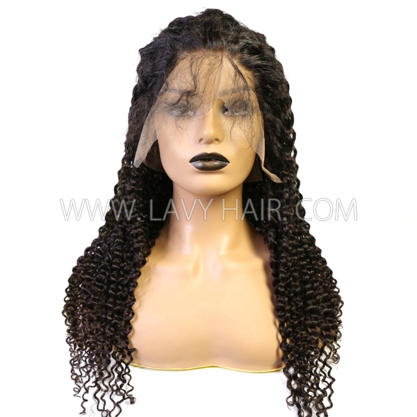 130% Density Full Lace Wigs Deep Curly Human Hair Swiss Transparent Lace