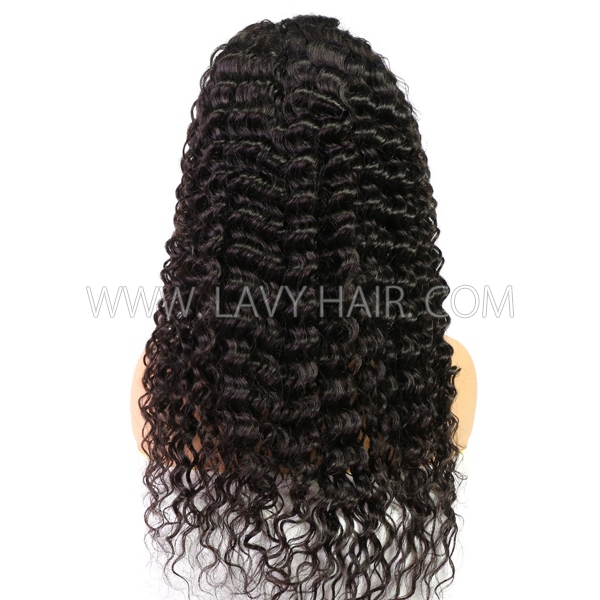 130% Density Full Lace Wigs Deep wave Human Hair Swiss Lace Brown Lace