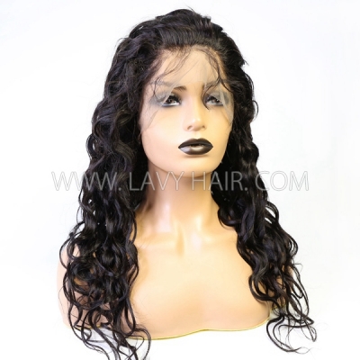 130% Density Full Lace Wigs Natural Wave Human Hair Swiss Lace Brown Lace