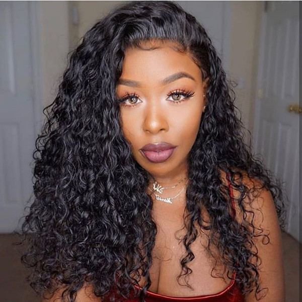 130% Density Full Lace Wigs Deep wave Human Hair Swiss Lace Brown Lace