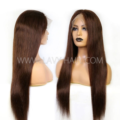 4# 130% Density Full Lace Wigs Straight Human Hair