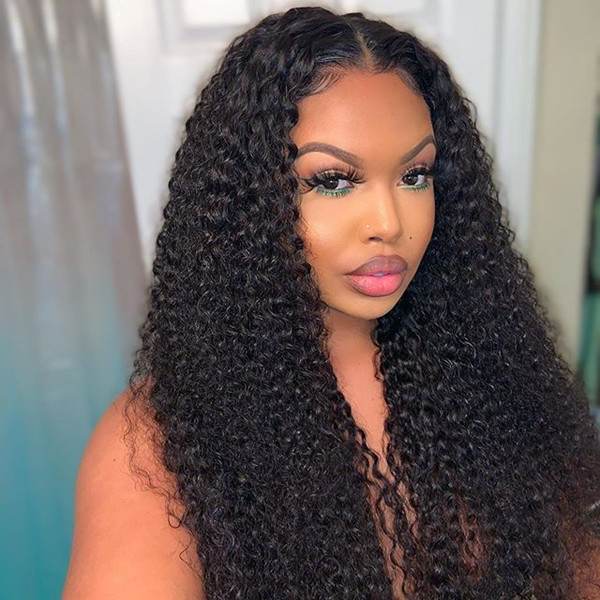 180% Density Full Lace Wigs Deep Curly Human Hair