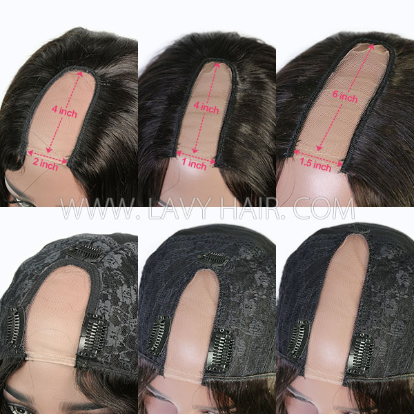 130% & 300% Density U-part Wig Kinky Straight Human Hair Middle Part (leave message if need left/right side part)