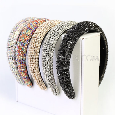 1PC Colorful Crystals-Inlaid Sponge Rhinestone Headband Hair Accessories