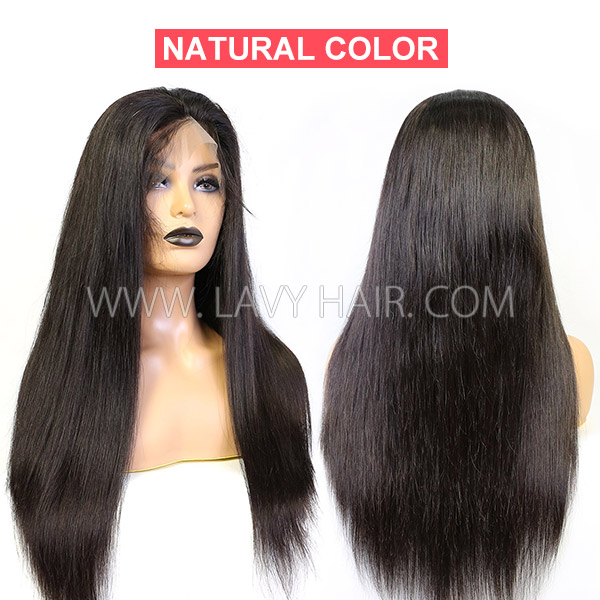 12 inch-40 inch 180% Density Straight Hair Lace Frontal Wigs Human Hair