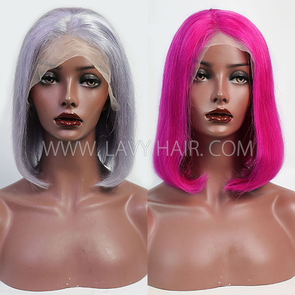 Buy One Get One Free Color Hair Bob Lace Frontal Bob Wig Straight Human Hair 150% Density