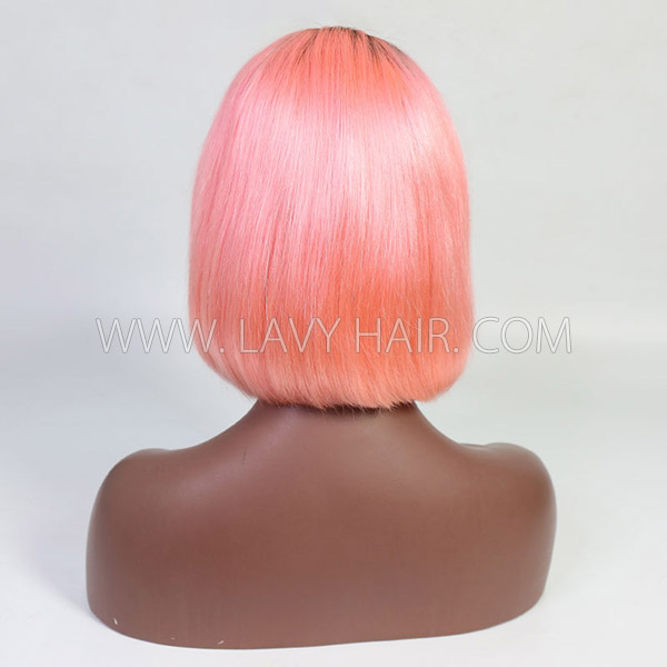 1B Ombre Color Bob Lace Frontal Bob Wig Straight Hair Human Hair 150% Density