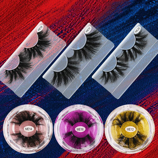 1 Pair 3D Mink Hair False Eyelashes ME Series 25mm (20 size choices ,leave message or by random)