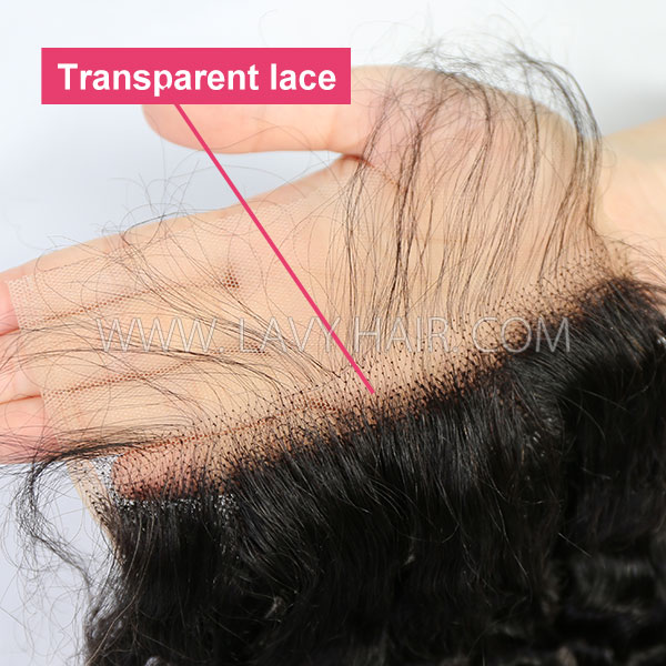 Lace top closure 4*4" Deep Curly Human hair medium brown Swiss lace