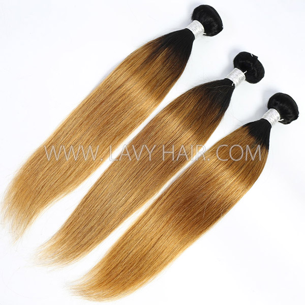 Ombre 1B/30 Color Superior Grade 1 bundle Straight/BW/DW Hair Extensions Brazilian Peruvian Malaysian Indian European Cambodian Burmese Mongolian