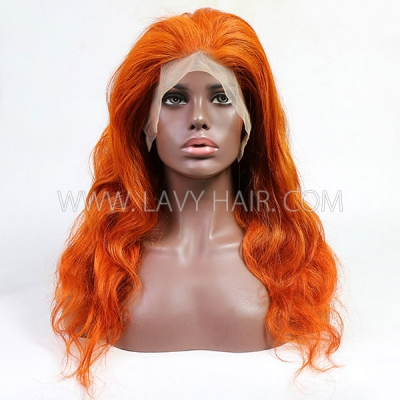 Ginger Color Body Wave Style Human Virgin Hair Wig With 7 Working Days Customize 613lfw-79