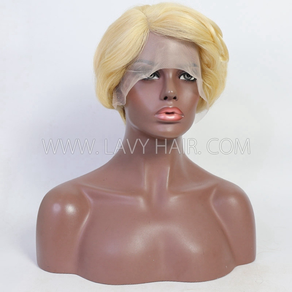 Pixie Cut T Part 150% Density Lace Frontal Short Bob Wig Colorful Human Virgin Hair Cheap Wig