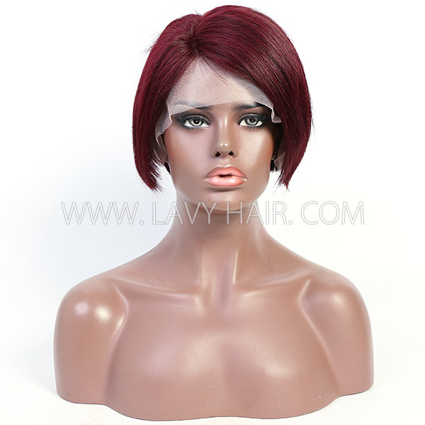 Sassoon Pixie Cut T Part 150% Density Lace Frontal Short Bob Wig Colorful Human Virgin Hair Cheap Wig