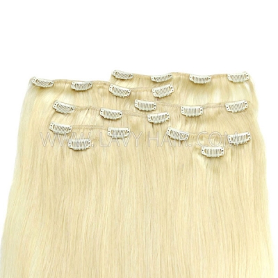 #613 Blonde Color Clip in Extensions Human Virgin Hair 120 grams