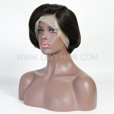 Pixie Cut 13*4 Lace Frontal Bob Wig 150% Density Straight Hair Human hair