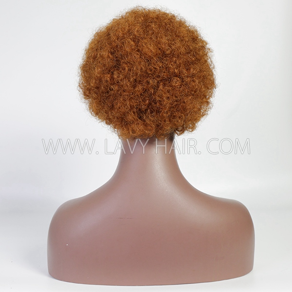 #30 Color T Part Lace Wig parting 13*1 Curly 6 inch Human Hair Wig 130% Density Cheap Wig