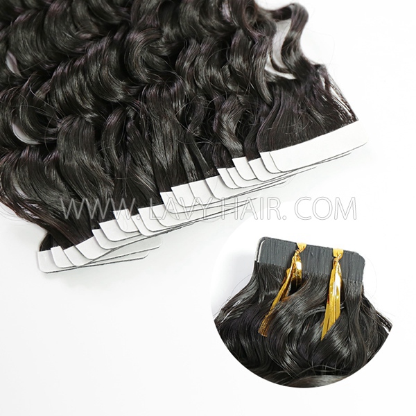Tape In Hair Extensions Human Virgin Hair （20 pcs 50 grams 1 Pack ）With Free Replaceable Tape Glue