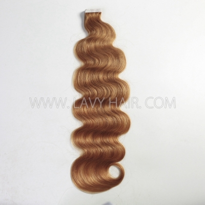 #8 Brown Color Tape In Hair Extensions Human Virgin Hair 20 pcs 50 grams