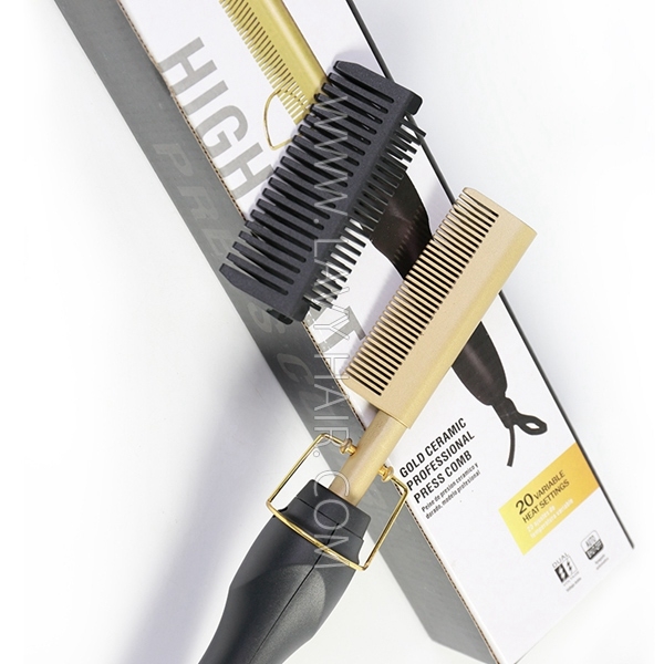 2 In 1 Hot Press Comb Hair Straightener Flat Irons Straightening Brush Temperature 230℃/450℉