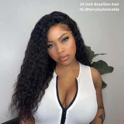 180% Density Deep Wave Lace Frontal Wigs Human Hair