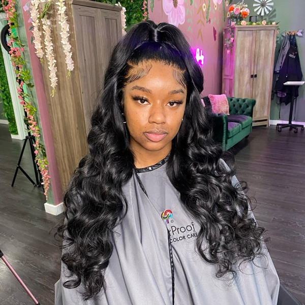 Indian Body Wave Bundles With Lace Frontal Sewing into Wig