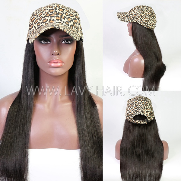 Quick Wear And Go Velcro Band Human Hair With Cap Hat Extensions Sewing Band Wig    (Enjoy Two Kinds of Hats By Random or Leave Message you like)