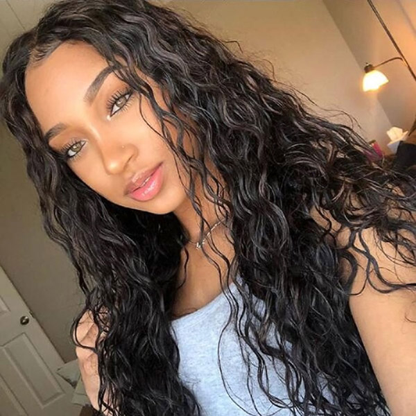 130% Density Natural Wave Lace Frontal Wigs Human Hair