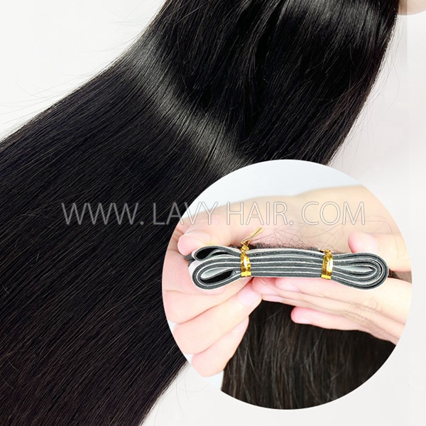 Long Strip Tape In Hair 100 grams/ 1 piece #1b Natural Color Human Hair Durable Invisible Install Extensions Advanced Grade 12A