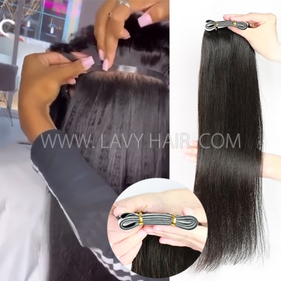 Long Strip Tape In Hair 100 grams/ 1 piece #1b Natural Color Human Hair Durable Invisible Install Extensions