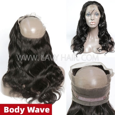 Superior Grade #1B Color 360 Lace Frontal Transparent Lace HD Lace All Texture Link Human hair Swiss