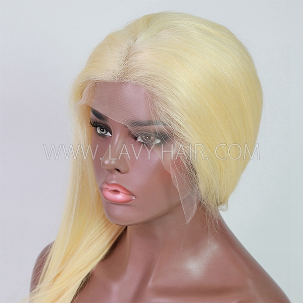 (All Texture Link) 613 Blonde Undetectable HD Lace Full Lace Wigs 130% Density Blonde Straight Hair Human Hair