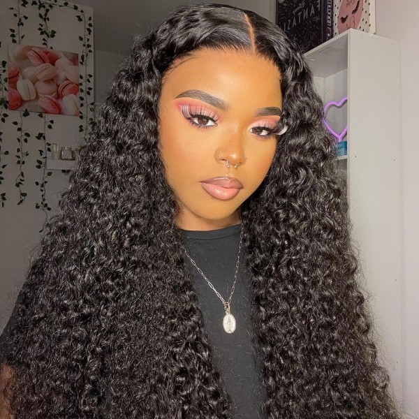 (All Texture Link)12-30 inches 300% Density U part / V part Wig 100% Human Hair Half Wig Straight/Wavy/Curly All Texture