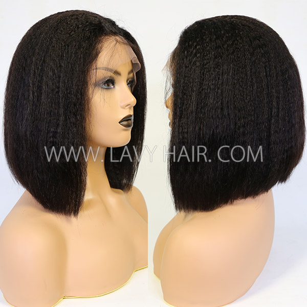 Glueless HD Lace Bob Wigs Blunt Cut Invisible Melted Hairline 100% Human Hair 150% Density Wear Go Pre Cut Lace Choice