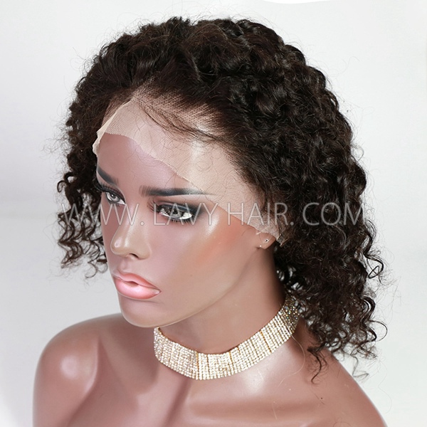 (New ) 13*1 Lace Frontal Wig Preplucked Natural Hairline 100% Human Hair Affordable Short Hair Wig