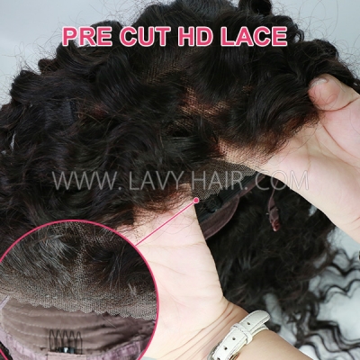 (New)Pre Cut Undetectable HD Lace 7*7 Lace Closure Wig Glueless Wear And Go Perfect Blend Hairline 150% & 200% Density 100% Human Hair
