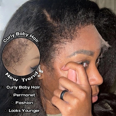 4C Curly Hairline Glueless HD Lace Wigs 150% Density 100% Real Human Hair Preplucked Hairline Straight/Wavy/Curly