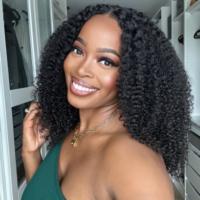 Glueless Wear Go Kinky Curly 200% Density Invisible HD Lace 4×4 5×5 13×4 13×6 Full Frontal Wigs Pre Plucked Human Hair Afro Curly