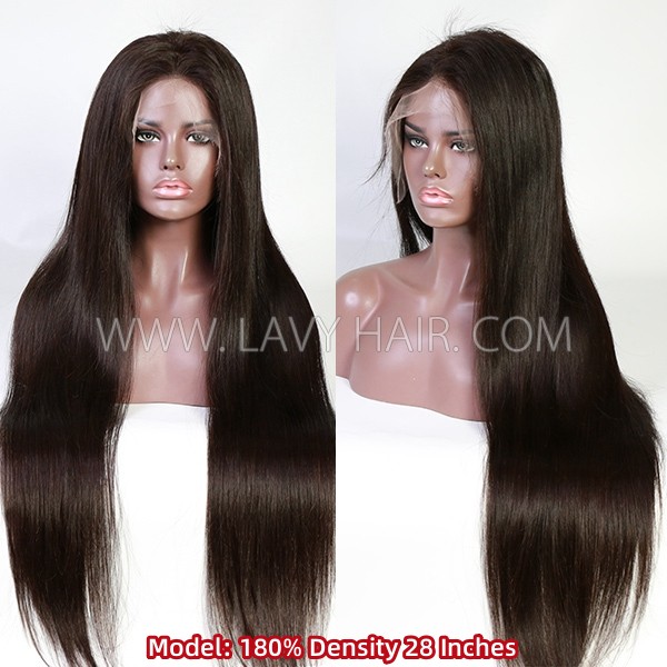 Undetectable HD Lace Full Lace Wigs Invisible Melted Edge 130% & 180% Density Human Hair Natural Color