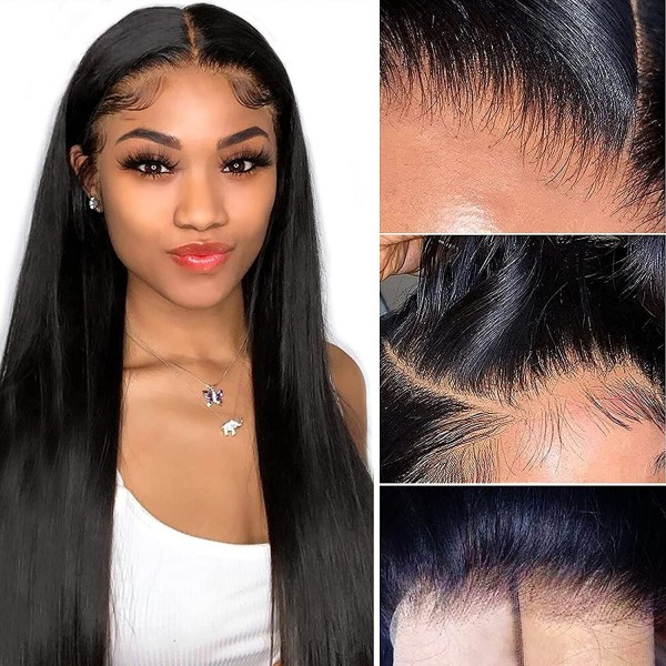 (All Texture Link) Breathable Cap Glueless HD Lace Wigs 150% Density 100% Real Human Hair Preplucked Wear Go Straight/Wavy/Curly