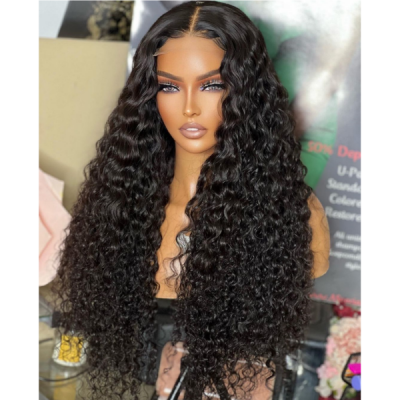(Thickness)300% High Density 300-400 grams Wet And Wavy  Preplucked 5*5 Lace Closure Wigs Human Hair High Quality Wear Go 100% Glueless