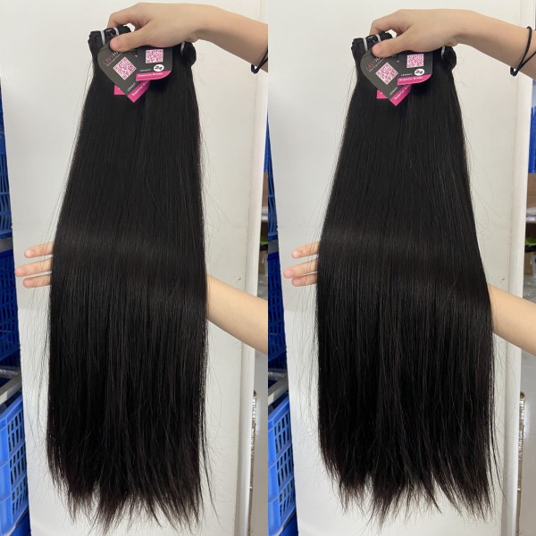 Super Double Drawn Bone Straight (Same Full From Top To Tip) Virgin Human Hair Extensions 105 Grams/1 Bundle Brazilian Hair
