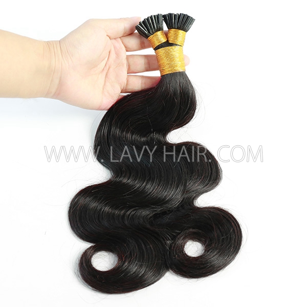 #1B I Tip Hair Human Virgin Hair Pre Bonded Hair Extensions 105 grams/1 pack