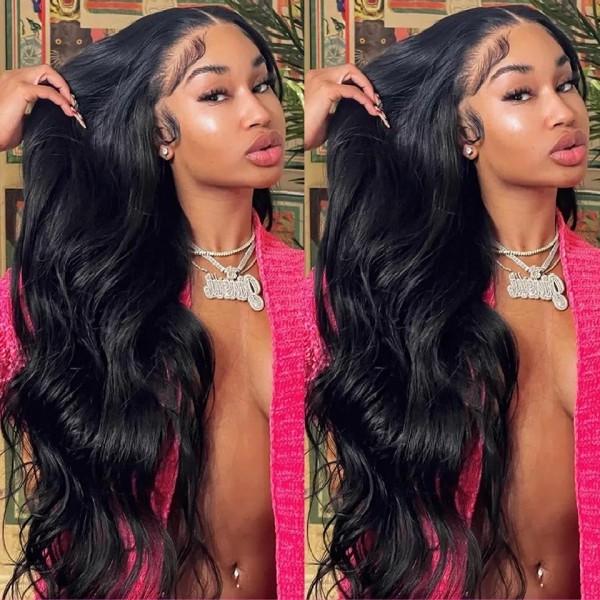 (All Texture Link)  Transparent Lace Glueless Wear Go 200% Density Full Frontal & Closure Wigs Pre plucked Human Virgin Hair