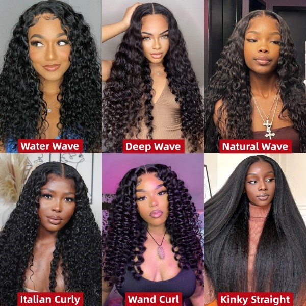 (All Texture Link) Glueless Wear Go Pre Bleached HD Lace 7*7 Lace Closure Wig Perfect Blend Hairline 150% & 200% Density 100% Human Hair