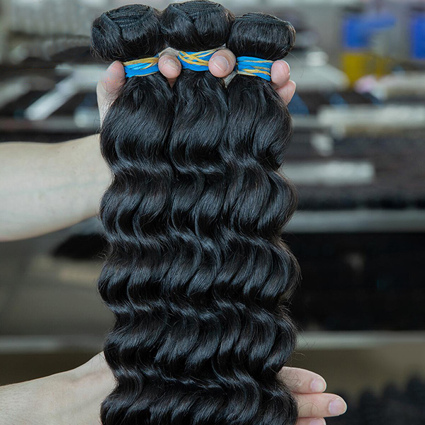 Lavy Hair 14A Top Grade Raw Hair Malaysian Peruvian Indian Hair Blue Band Color Even Deep Wave Cuticle Aligned Unprocessed Bundle