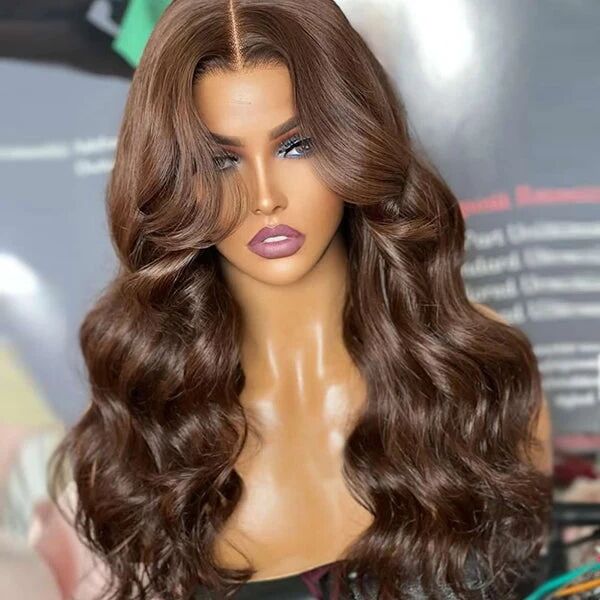 Glueless Wig Chestnut Brown Color 150% Density Wear Go HD Lace 5-7 Days Customize 150lfw