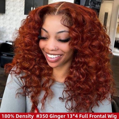50% Off Limisted Stock Clearance Lace Frontal Wigs 180% Density Ginger Color Human Virgin Hair