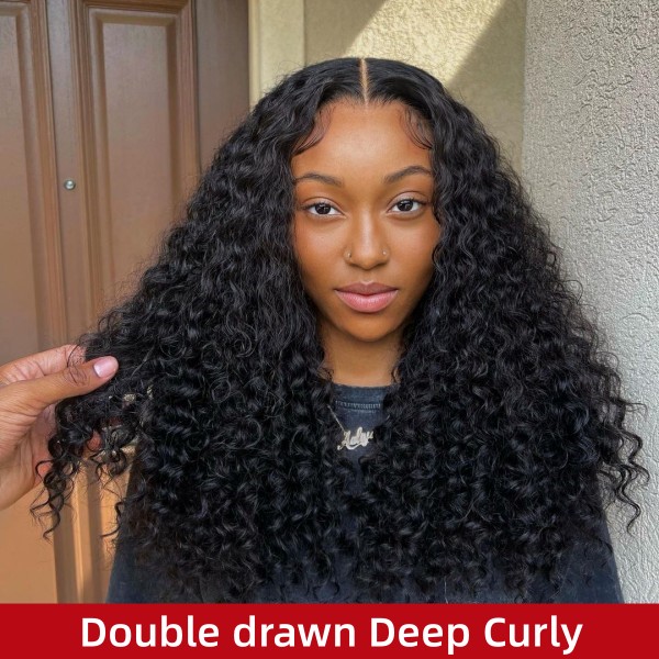 (All Texture Link Double Drawn) 4*4 5*5 13*4 13*6 HD Lace Wig Glueless Wear Go  200% Density 100% Human Hair Preplucked Prebleached with Tiny Knot